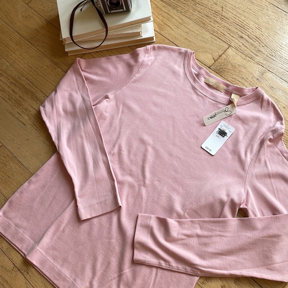Kate Hill long sleeve top, pink, women’s size L, NWT - Picture 5 of 8
